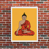 Pop art Line art Buddha painting buddha statue buddha home decor heavy textured palette knife original oil painting on canvas