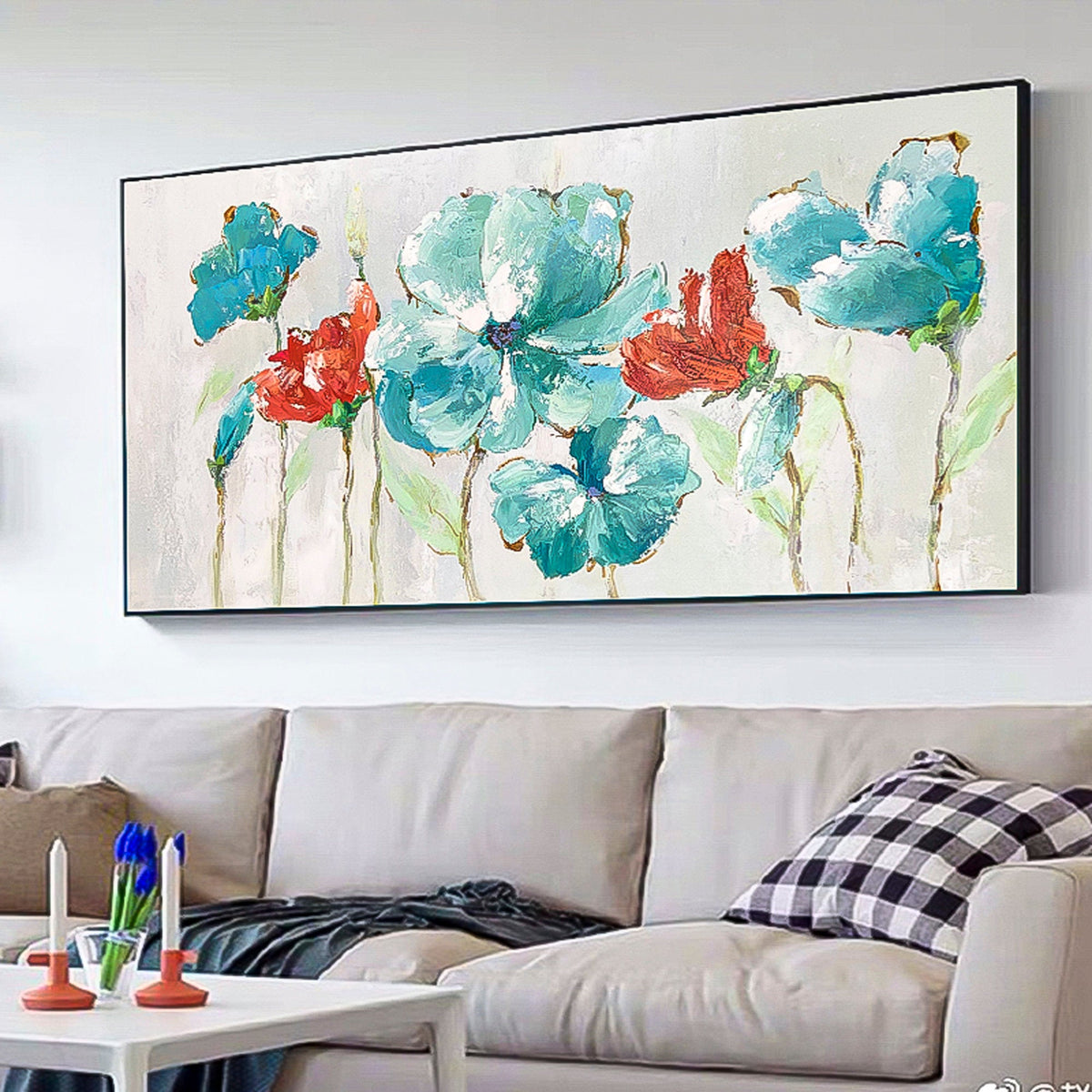 Floral oil painting Modern pop art style Impressionism abstract still life oil painting original and oil painting and wall hanging