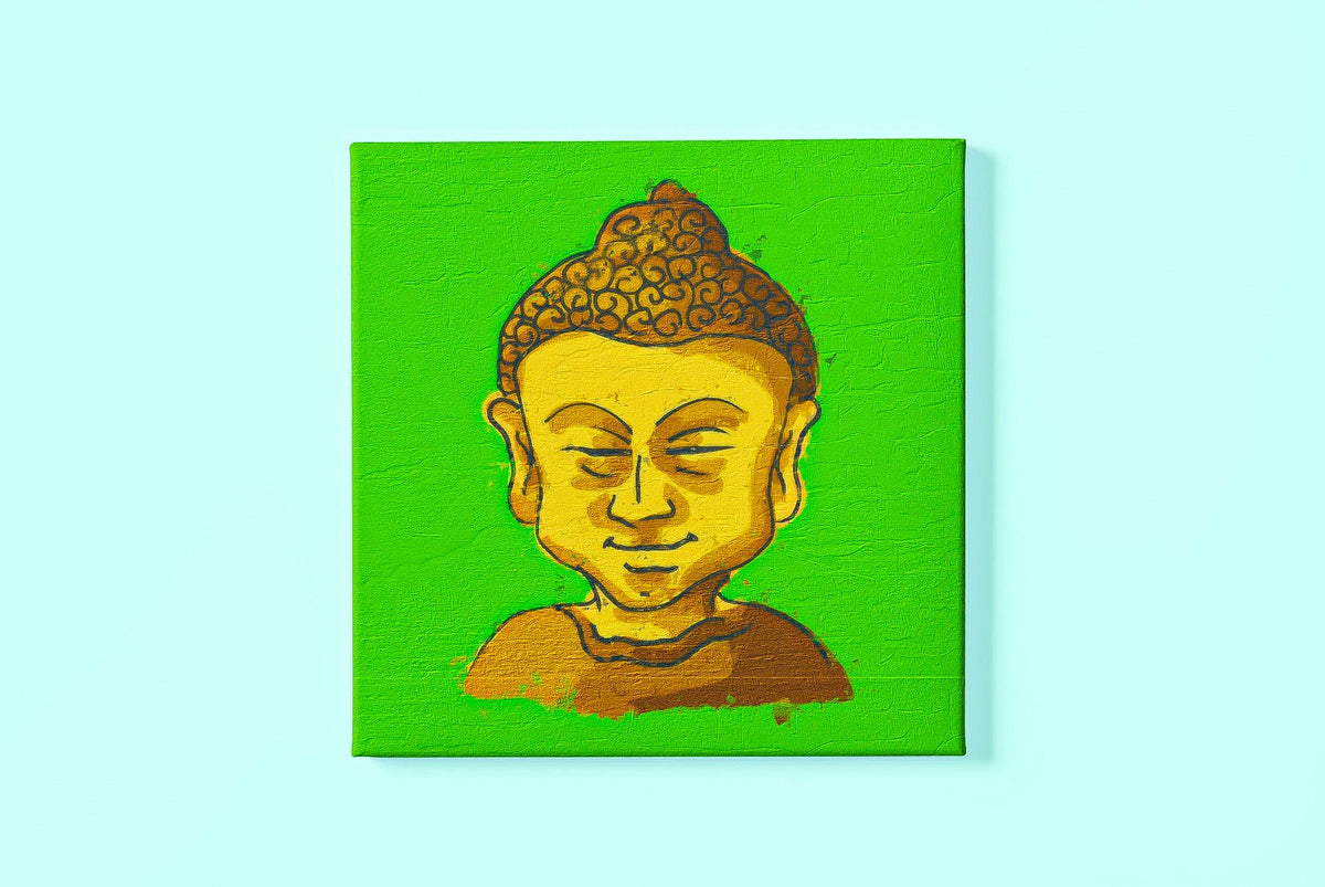 Pop art buddha head Buddha painting buddha statue buddha home decor oil painting on canvas