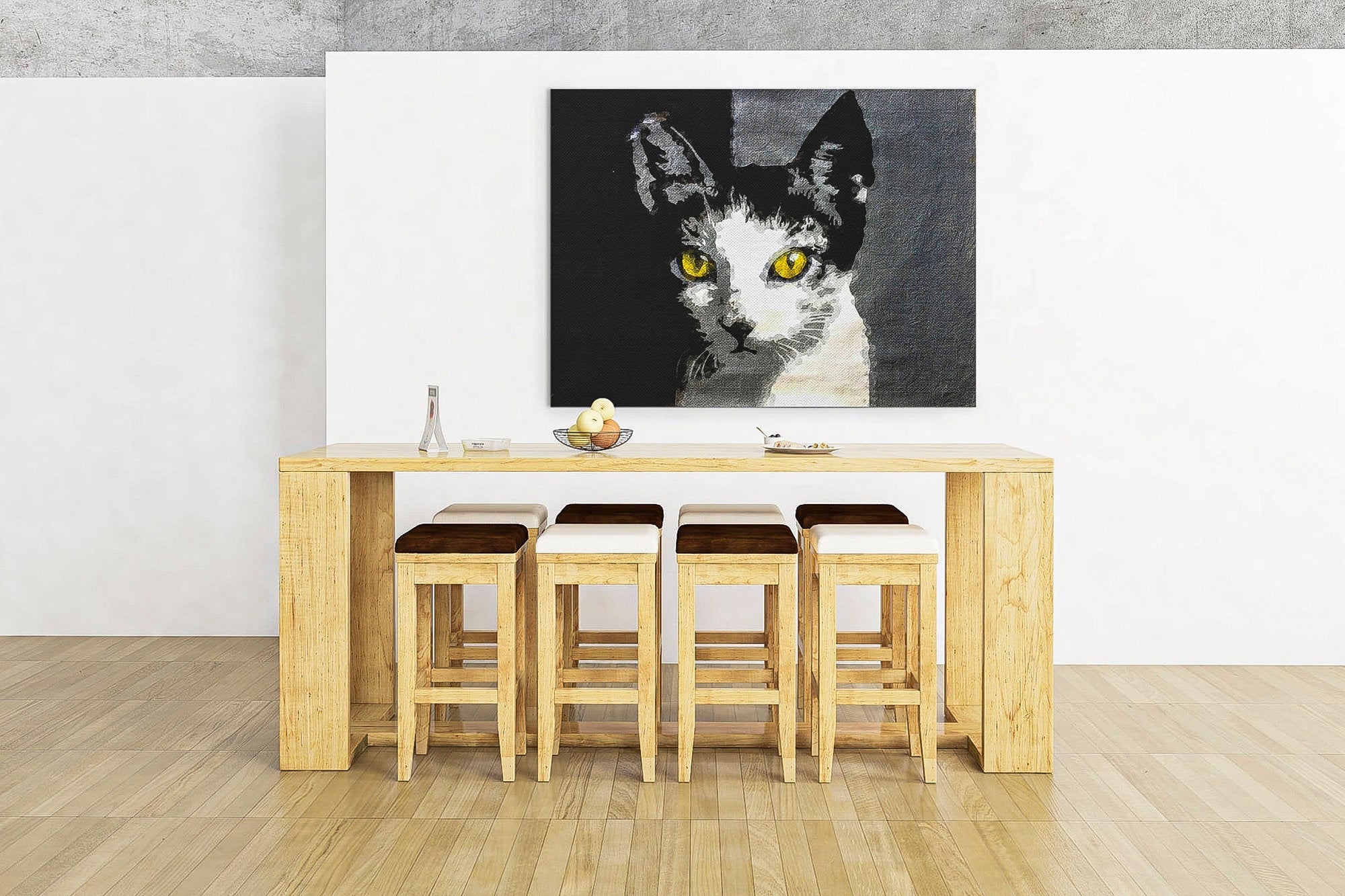 Black cat oil painting home decor heavy textured palette knife original oil painting on canvas