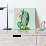 Cactus painting original, cactus painting, 100% handmade botanical oil painting square home decor wall art