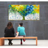 Pop art family tree art Extra Large Abstract Oil Paintings On Canvas Fine Art Contemporary Painting Panoramic wall art