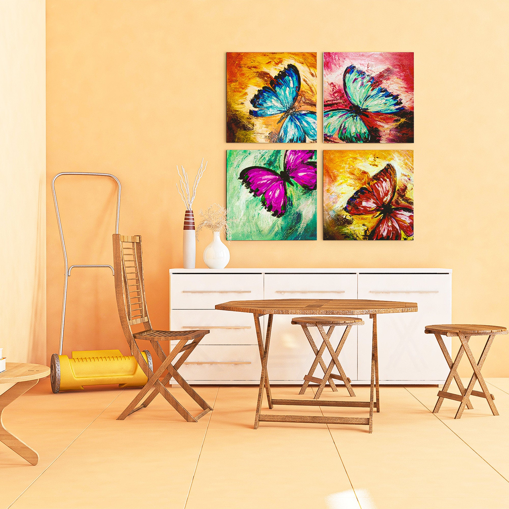 3 piece wall art Abstract Butterfly Paintings On Canvas Living Room Wall Art Set Of 3 Abstract Painting Extra Large Wall Art Abstract